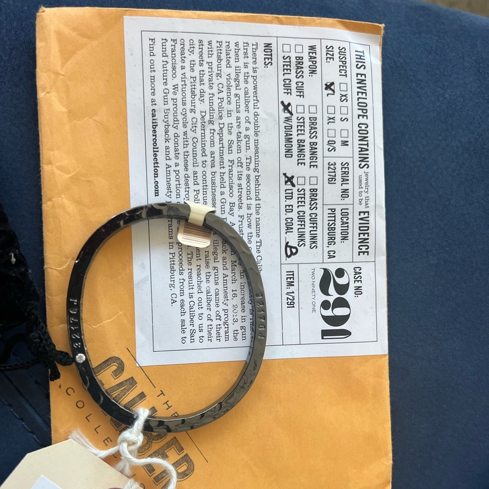 San Francisco Coal with Diamond Bangle by Caliber Collection - Picture 2 of 4